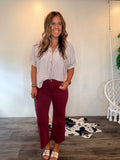 Striped Button Detail Top