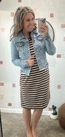 Brown Striped Dress