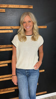 Contrast Knit Sweater (White)