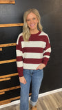 Beverly Striped Sweater (Burgundy)