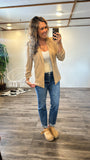 Harley Ruched Sleeve Blazer (Taupe)