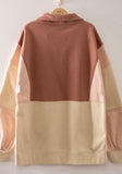 Colorblock Snap Sweater