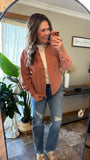 Ribbed Button Up Top (Terracotta)