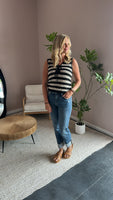Striped Front Tie Top