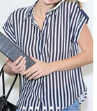 Striped Button Detail (Navy)