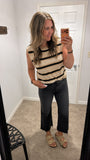 Khaki Striped Top