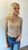 Long Sleeve Bodysuit (Taupe)