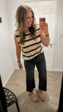 Khaki Striped Top