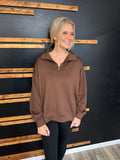 Scub Half Zip (Brown)