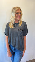 Ribbed Pocket Tee (Black)