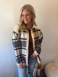 Camel Plaid Corded Jacket