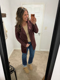 Cherry Suede Coat