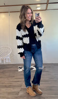 Scallop Striped Cardigan