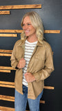 Leather Coffee Button Up