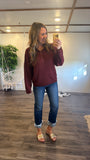 Burgundy Henley Top