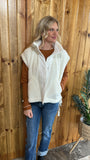 Cozy Mock Neck Sherpa Vest Jacket