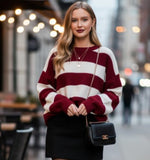 Beverly Striped Sweater (Burgundy)