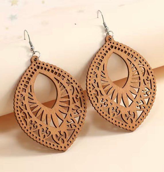 Boho Wooden Earring (Brown)