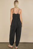 Black Acid Wash Jumpsuit