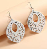 Boho Wooden Earring (White)