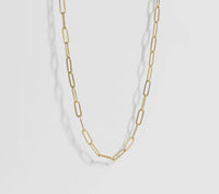 Paper Clip Necklace (18K Gold) (18”)