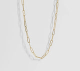 Paper Clip Necklace (18K Gold) (18”)