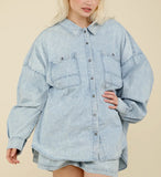 (plus) denim button up