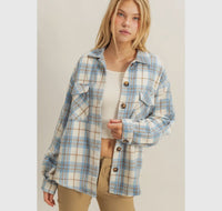 Plaid Shacket (Blue)