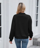 Quilted Zip Up Bomber (Black)