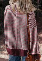 Burgundy striped top