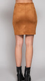 Faux Suede Camel Skirt