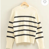 Striped Ivory Detail Sweater