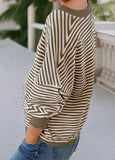 Brown striped Cozy Crew