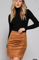 Faux Suede Camel Skirt