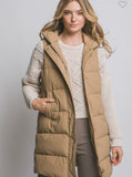 Josie Hooded Vest (Camel)