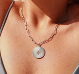 Stainless Steel Sunburst Cross (g & s)