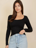 Square Neck Layering Top (Black)