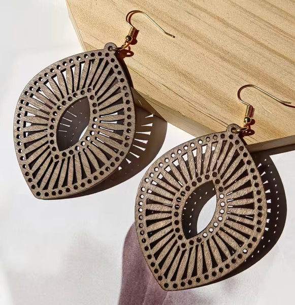 Wooden Boho Earring