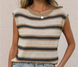 Khaki Striped Top