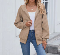 Quilted hoodie zip up