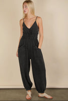 Black Acid Wash Jumpsuit