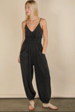 Black Acid Wash Jumpsuit