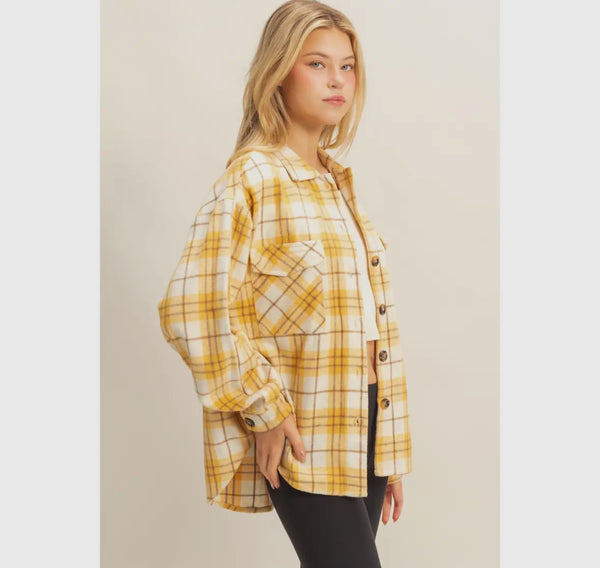 Plaid Shacket (Yellow)