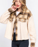 Contrast Plaid Jacket