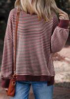 Burgundy striped top