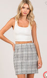Tweed Skirt (White)