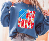 Floral Flag Graphic Crew