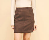 Suede Skirt (Brown)