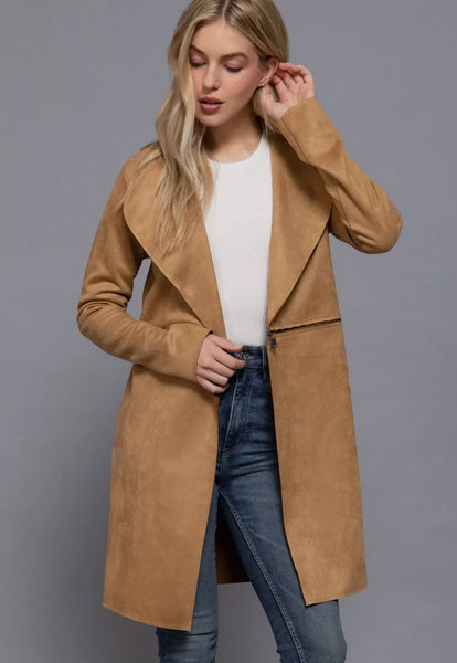 Faux Suede Jacket (Camel)