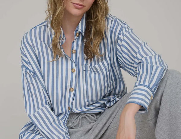 Blue Striped Button Up